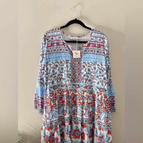 Bella Tu Fiona Tiered Dress Floral Long Sleeve NWT - Picture 2 of 6